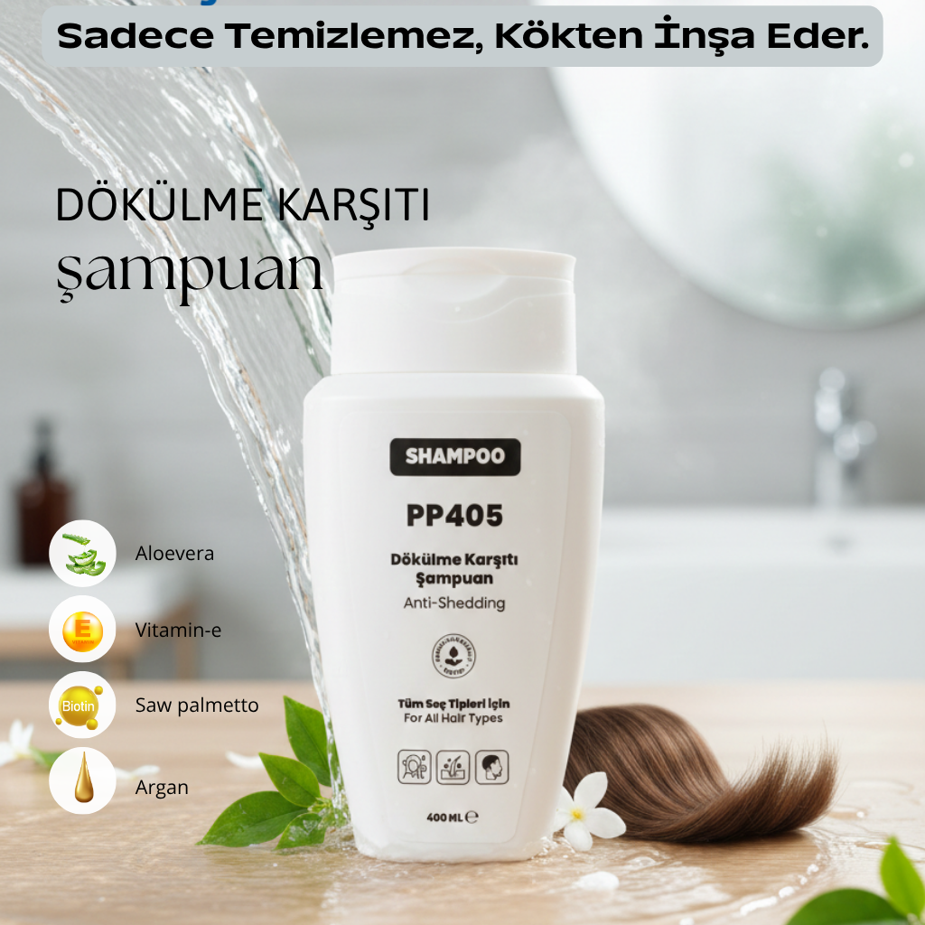 pp405 Saç Dökülmesi Karşıtı Şampuan - Kadın- Erkek- 1 li set